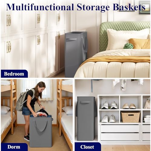 Optish 50L Slim Laundry Hamper, Small Laundry Hamper - Image 6