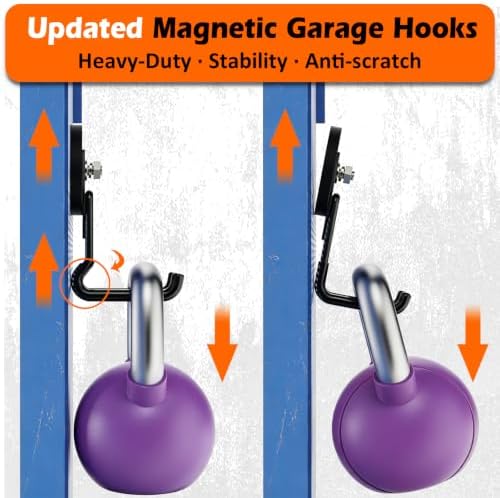 Heavy Duty Magnetic Garage Hooks, 4 Pack Strong Large Magnet Hook - Image 5