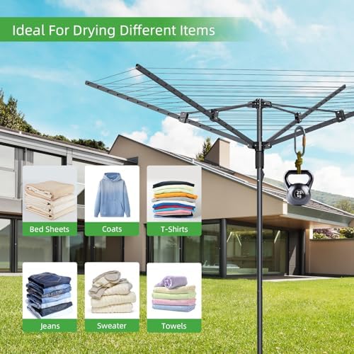 Heavy Duty Outdoor Umbrella Clothesline, 12 Lines - Image 6