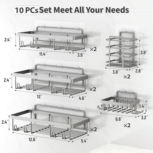 Liuoud 10 Pack Shower Caddy for Inside Shower - Image 5