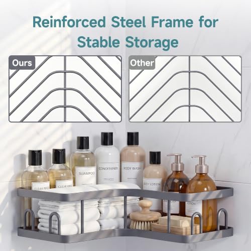 Veken Large Capacity Corner Shower Caddy 6-Pack, Advanced Rustproof Design - Image 5