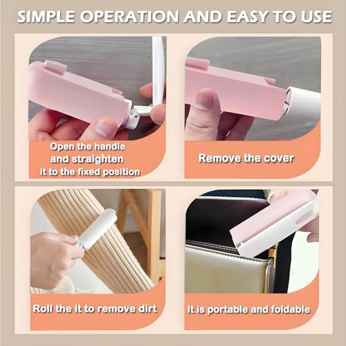 Mini Travel Lint Roller with 300 Sticky Sheets, Compact Portable Pet Hair - Image 5