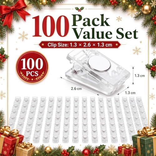 Yalikop 100 Pack Magnetic Christmas Light Clips Bulk Extra Strong Magnetic - Image 2