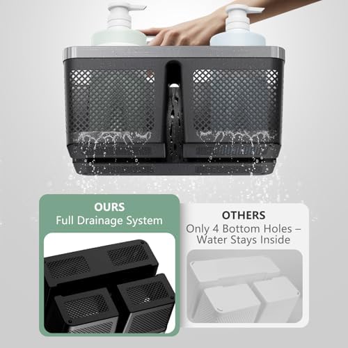 BYUNER Black Shower Caddy Portable: Plastic Bathroom Caddy Organizer - Image 3