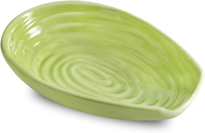 Spoon Rest for Stove Top, Hasense Spoon Holder for counter protection, Ceramic Utensil Rest for Ladle, Spatula, Tongs, Coffee Bar Accessories, Green