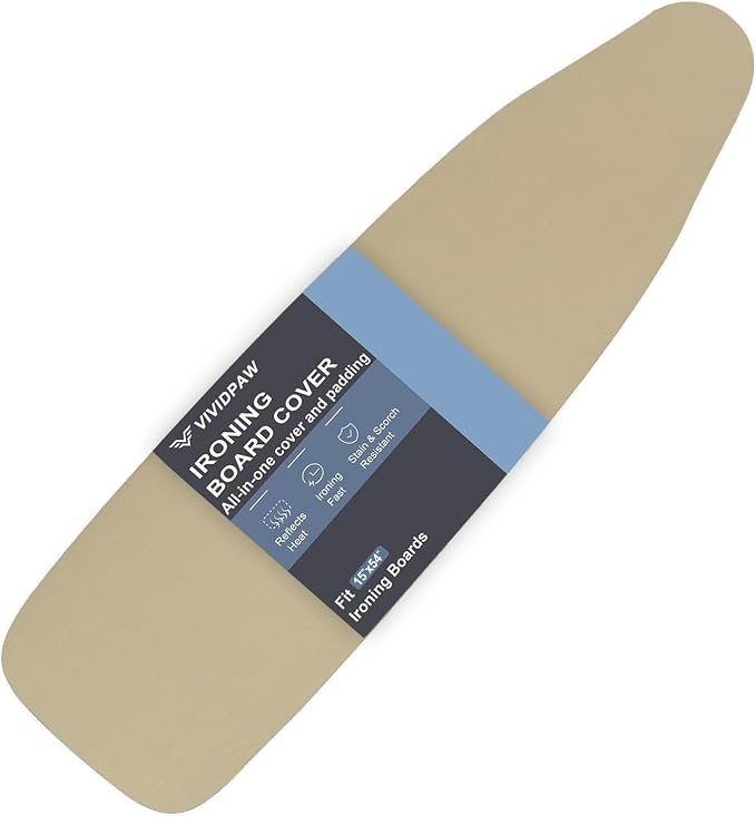 VividPaw Ironing Board Cover and Pad ONLY, Standard Size 15x54, Thick Padding by VividPaw