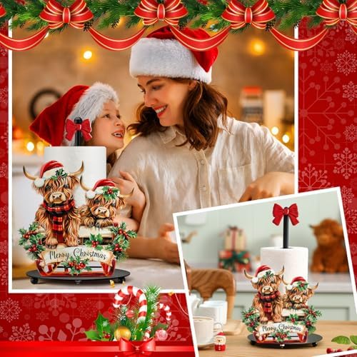 Chunful Christmas Highland Cow Paper Towel Holder - Image 6