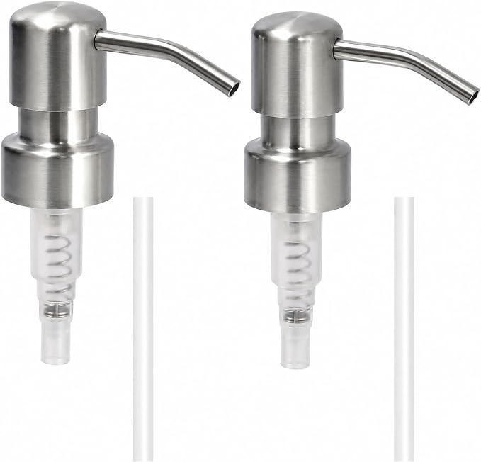 Stainless Steel Silver Soap Dispenser Pump, 28MM Soap Pump Replacement by Suanti