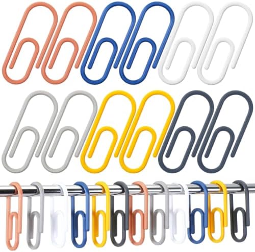 CroBlissful Bohemian Color 12 Pcs Jumbo Paper Clips Shower Curtain Hooks Rings by CroBlissful