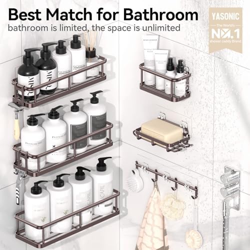 YASONIC Shower Caddy Adhesive, Rustproof Shower Organizer - Image 2