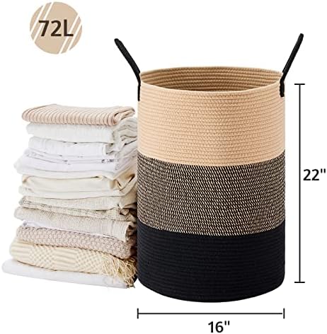 VIPOSCO 72L Tall Woven Laundry Basket Hamper - Image 5