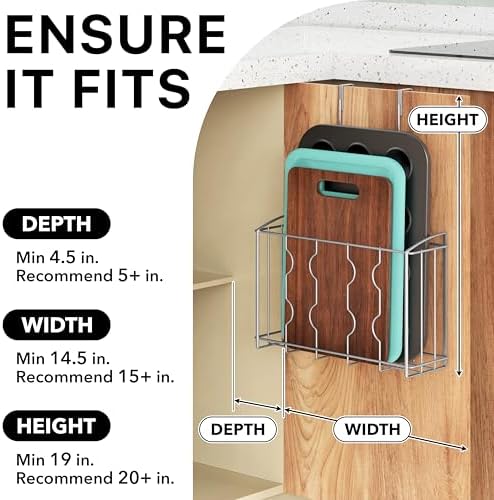 Simple Houseware Over the Cabinet Door Organizer Holder - Image 3