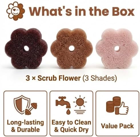 Scrub Flower Temperature Sensitive Sponges, Earth Dahlia - Image 2