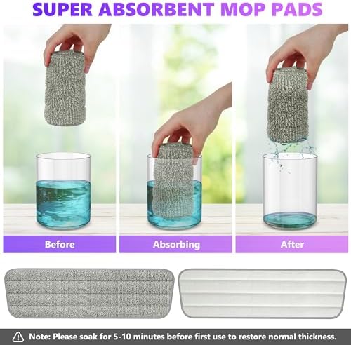 6 Pack Reusable Mop Pads Compatible - Image 6