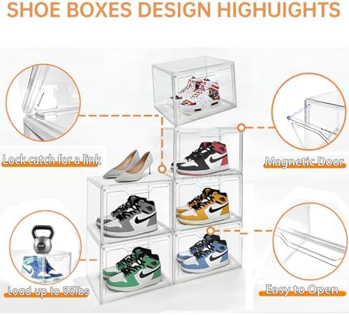 Magnetic Acrylic Clear Shoe Boxes – 360° Transparent Stackable Sneaker Storage - Image 4