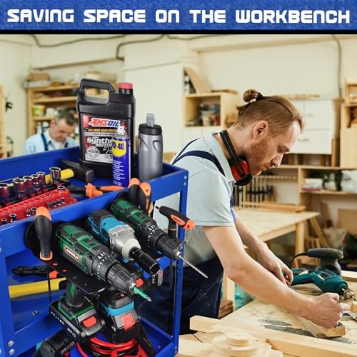 ULIBERMAGNET Power Tool Organizer, 3 Slot Utility Storage Rack Shelf - Image 6