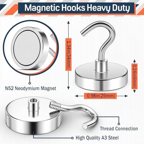 FINDMAG Strong Magnetic Hooks, 20 Pack Magnets - Image 2