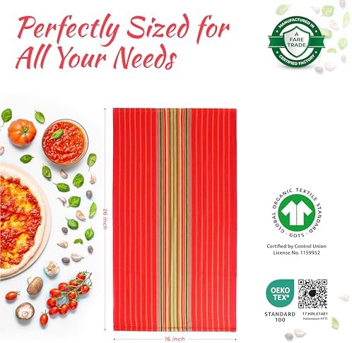 THREAD SPREAD Kitchen Dish Towels, 100% Cotton Salsa Towels, Highly Absorbent - Image 3