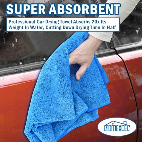 HOMEXCEL Professional Large Microfiber Car Drying Towels 4 Pack - Image 4