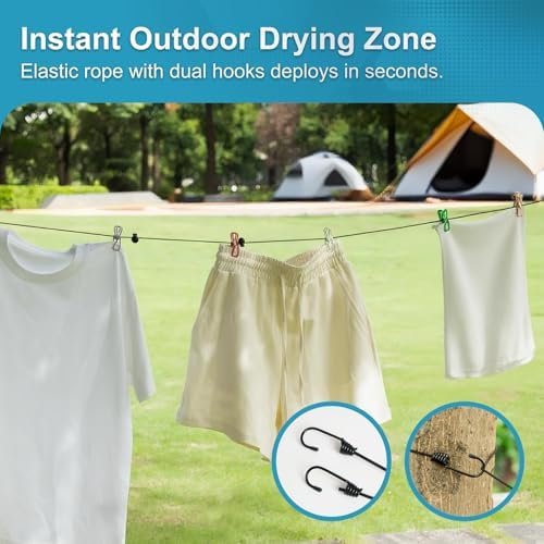 2 Pack Retractable Portable Clothesline, Windproof Clothes Line - Image 2