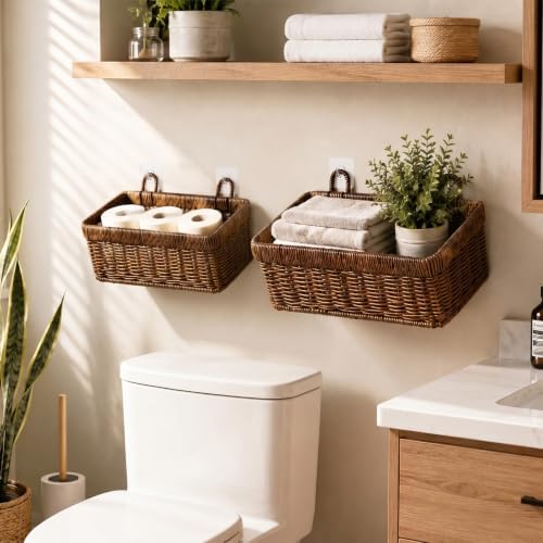 3 Pcs Woven Hanging Wall Baskets - Image 4