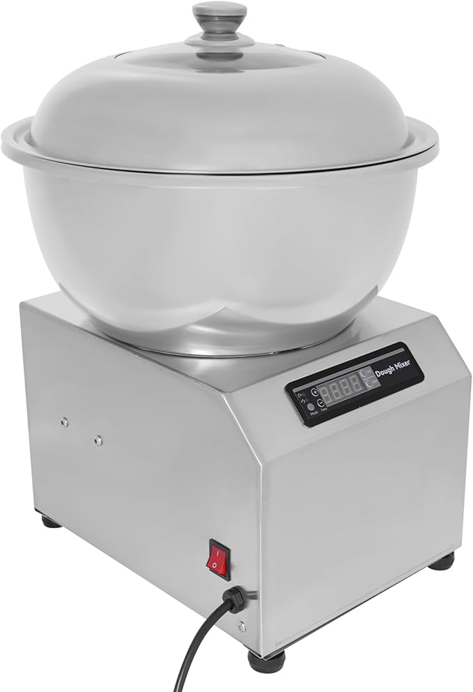 Commercial Dough Mixer, 1500W Large Capacity Dough Maker with Timer and Dual Rotation, Heavy Duty Dough Kneader with 17.6 lbs Stainless Steel Bowl for Home Bakery, Restaurant, Noodle & Bread Making