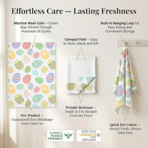 Urban Villa Kitchen Towels Cotton Dish Towels 20”x30” Egg Print - Image 6