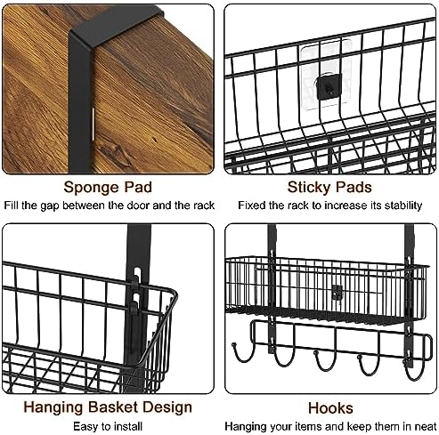 YBING Over The Door Organizer, 3 Tier Back Door Hanger Baskets - Image 6