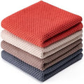 BOOMIBOO 4-Pack Dish Towels, 100% Cotton Waffle Weave, 13x28 in, Mixed Color by BOOMIBOO
