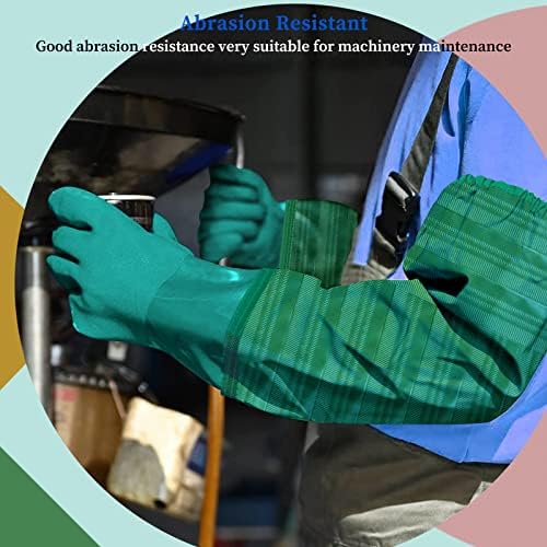 Eiito Extra-Long 26" Rubber Pond Gloves, Chemical Resistant PVC Reusable Heavy - Image 5