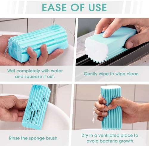 4 Pack Damp Dusting Sponge Duster, Reusable Household Cleaning Sponge Tool - Image 4