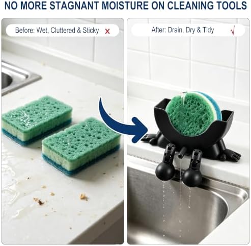 2Pcs Cute Hanging Sponge Holder, Drainable Kitchen Sink Organizer - Image 4