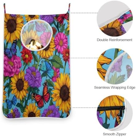 1PC Hanging Laundry Hamper Bag Over the Door Laundry Hamper Wall Hamper Large - Image 6