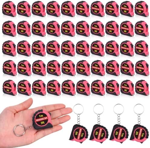 Kanayu 50 Pcs Mini Tape Measure Keychains 3 ft Small Retractable Measuring Tape by Kanayu
