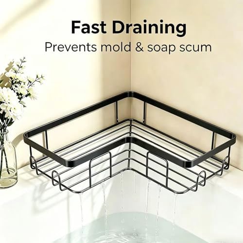 Shower Caddy 2 Pack, No Drilling Adhesive Bathroom Organizer Shelf Rack - Image 5