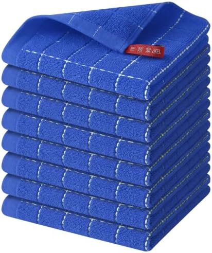 Homaxy 100% Cotton Terry Kitchen Dish Cloths, 8 Pack by Homaxy
