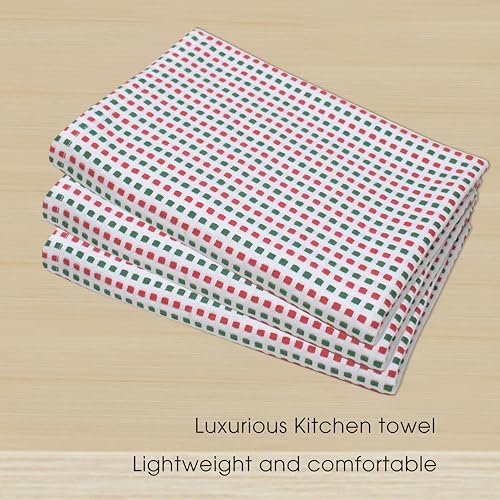 Urban Villa Kitchen Towels Cotton Dish Towels 20”x30”Red/Grn/Wht - Image 2