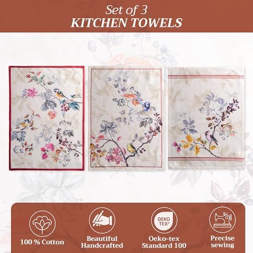 Maison d' Hermine Kitchen Towels Set of 3 Reusable 100% Cotton 27.50" x 20" - Image 2