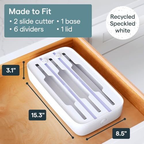 YouCopia StoraRoll Food Wrap Dispenser 3-in-1, Aluminum Foil Wrap Organizer - Image 5
