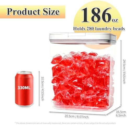 Gute Laundry Pod Holder with Lid, 186oz Sealed Pop-Up Dispenser - Image 2