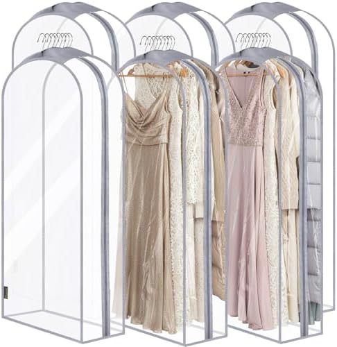 BALEINE 6PK Clear Garment Bags for Hanging Clothes by BALEINE