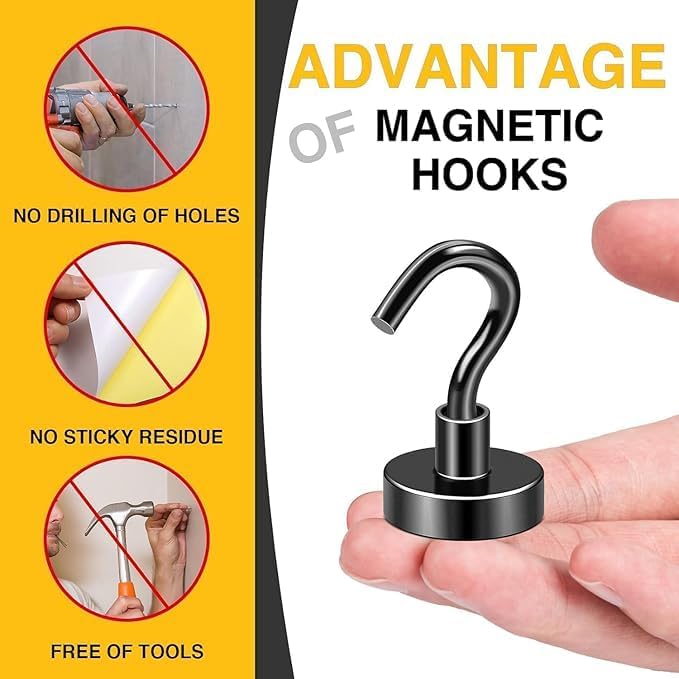 DIYMAG Magnetic Hooks, 50lbs Heavy Duty Magnets - Image 5