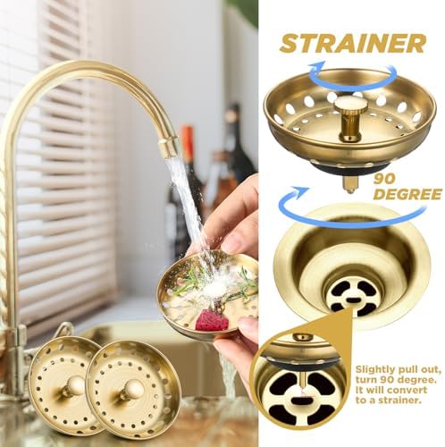 Retisee 2 Pcs Kitchen Sink Stopper Strainer Stainless Steel Drain Strainers - Image 4