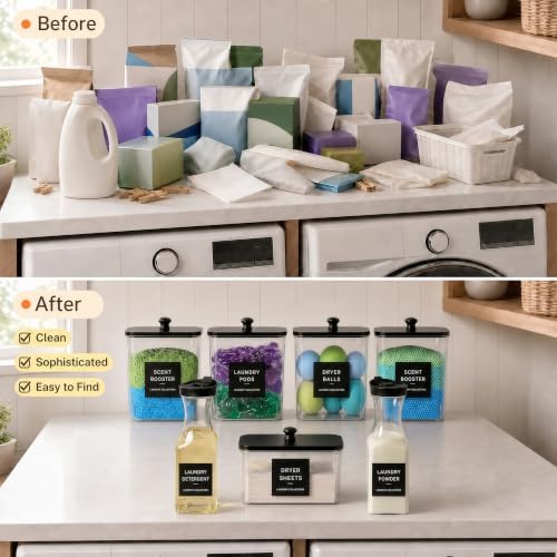 5+2 Pack Laundry Pods Containers & Dryer Sheet Holder & Laundry Detergent - Image 4