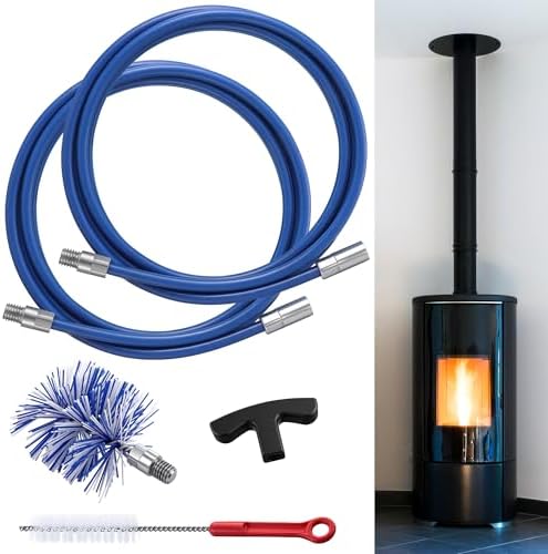 Pellet Stove Cleaning Brush Kit, 20FT Flexible Steel Rod by Dreyoo