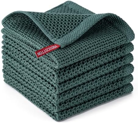 Kitchen Towels 6-Pack Kitchen Dish Cloths, 100% Cotton by BOOMIBOO