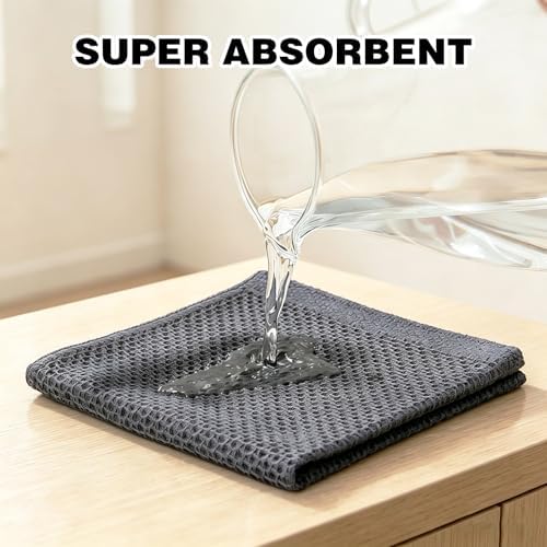QUILTINA Kitchen Dish Cloths 6 Pack, 12 x 12 Inches, 100% Cotton Waffle Weave - Image 5