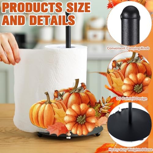 MorningRo Fall Paper Towel Holder Pumpkin Countertop Kitchen Decor and - Image 3