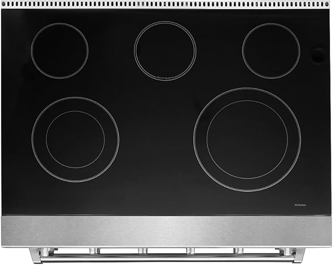 KOSTCH 36 inch Professional Electric Range with 5 Heating Elements Cooktop, 6.0 Cu. Ft. Convection Oven Capacity,Electric Stove Smooth Glass Top, in Stainless Steel KOS-36RE06H (White)