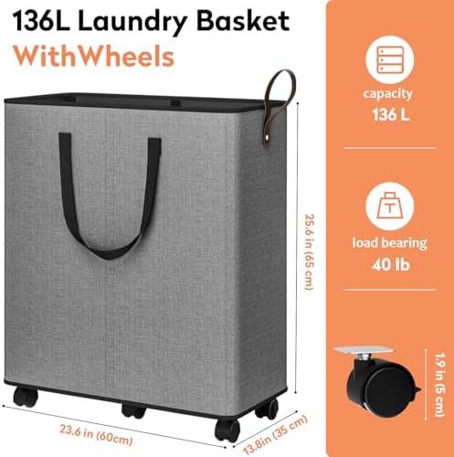 SpaceTrove Rolling Laundry Basket - Image 2